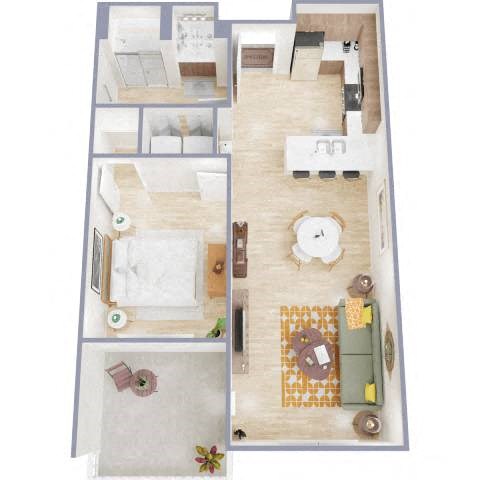 1A Floor Plan at The Benedictine, Tucson, AZ, 85716